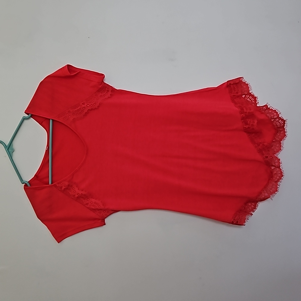 Women's dark coral short sleeve shirt